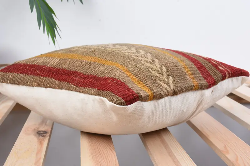 Pillow for Couch, Kilim Cushion Sham, Cushion, 12x12 Red Pillow, Colorful Pillow Case, Knitted Pillow, Tribal Cushion Case, Antique Pillows - 6