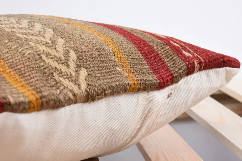 Pillow for Couch, Kilim Cushion Sham, Cushion, 12x12 Red Pillow, Colorful Pillow Case, Knitted Pillow, Tribal Cushion Case, Antique Pillows - 7