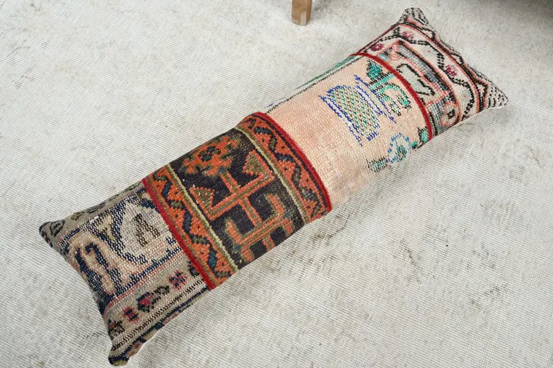 Turkish Kilim Pillow, Home Decor Pillow, Vintage Kilim Throw Pillow, 12x36 Beige Pillow Cover, Pillow Sham, Outdoor Throw Cushion Case - 8