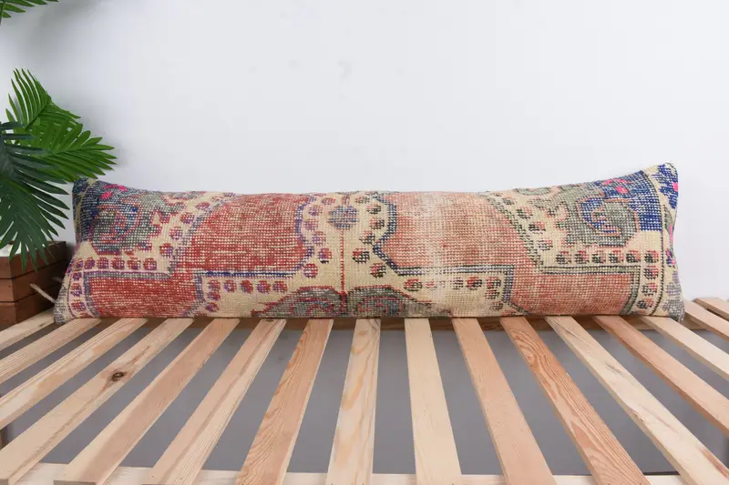 Interior Designer Pillow, Pillow for Couch, Vintage Kilim Pillow, 12x48 Blue Cushion Cover, Boho Throw Pillow Sham, Cushion Cover, Kilim Rug Pillow - 1