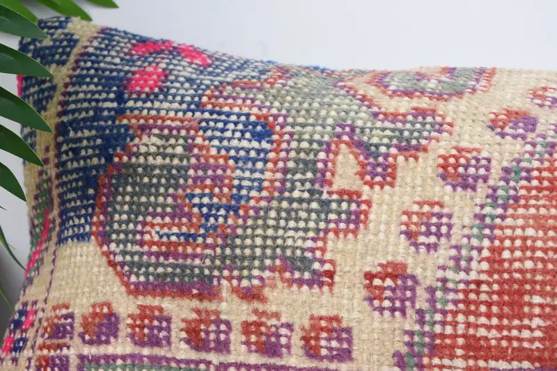 Interior Designer Pillow, Pillow for Couch, Vintage Kilim Pillow, 12x48 Blue Cushion Cover, Boho Throw Pillow Sham, Cushion Cover, Kilim Rug Pillow - 2