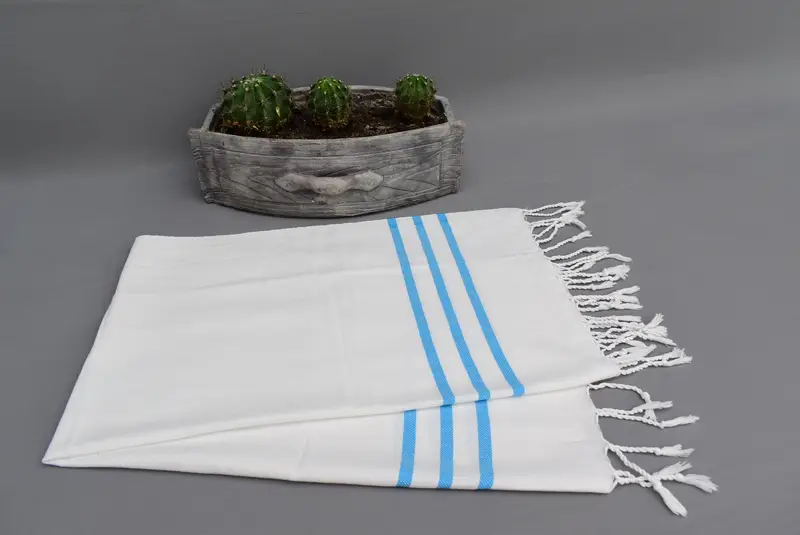 İlk evlilik yıldönümü hediyesi, 40x24 pamuklu çizgili havlu, küçük banyo havlu, seyahat havlu, mutfak havlu, Türk havlu el havlu, el yapımı hediye - 7