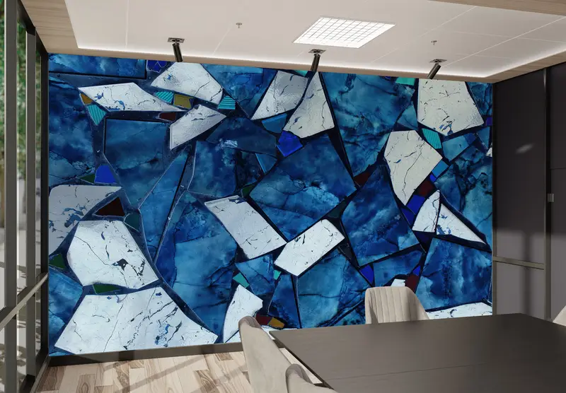 Bright Wall Paper, 3d Wall Paper, Wall Paper Peel and Stick, Blue Marble Wall Art, Alcohol Ink Wall Mural, Blue Marble Mural, - 8