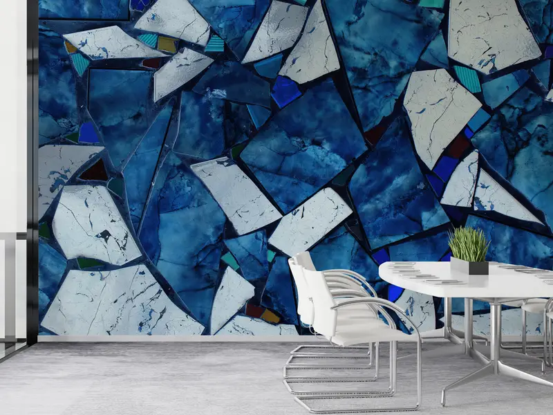 Bright Wall Paper, 3d Wall Paper, Wall Paper Peel and Stick, Blue Marble Wall Art, Alcohol Ink Wall Mural, Blue Marble Mural, - 3
