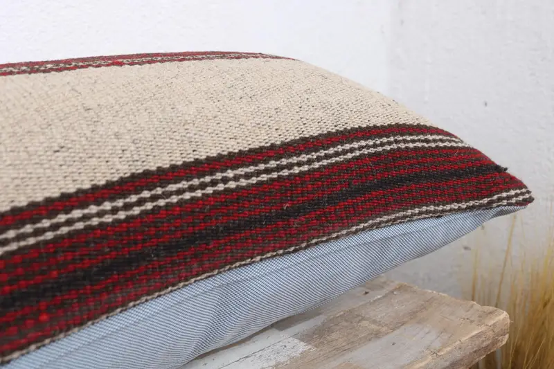 Vintage Kilim Pillow Pillow Case, Pillow Cover, Ethnical Kilim Rug Pillow, Boho Pillow Sham Cover, 12x36 Brown Pillow Cover, Home Decor Pillow - 6
