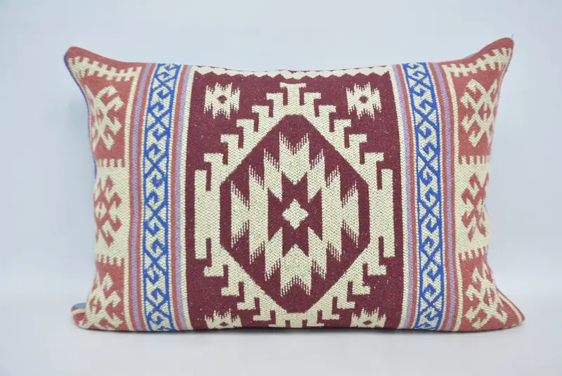 Pillow, Bright Pillow Cover, 20x28 Red Pillow Cover, Bench Pillow Cover, Vintage Kilim Pillow, Kilim Pillow, Home Decor Pillow - 1