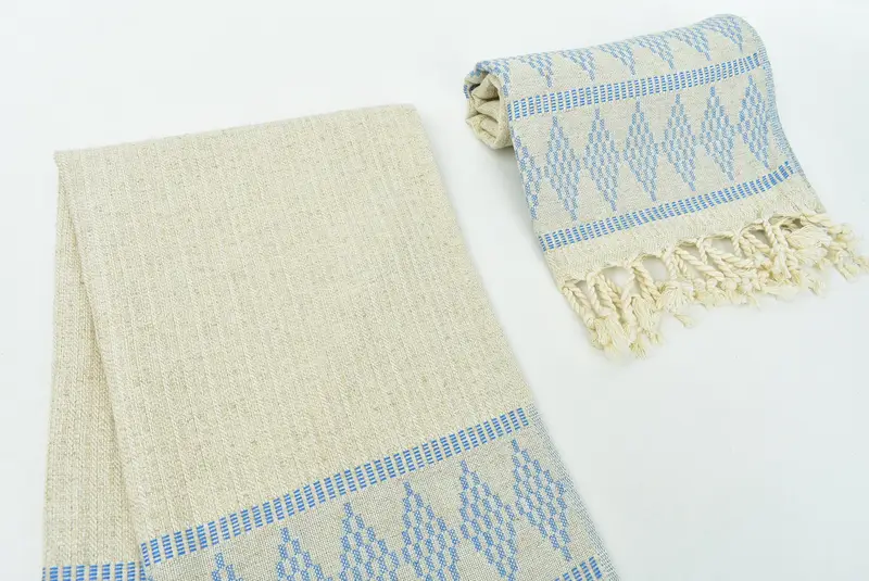 Özel el havlu, küçük banyo havlu, monogram el havlu, aile hediyesi, özel düğün hediyeleri, 40x20 keten Kilim Tasarım havlu, spa havlu, yaz hediyesi - 7