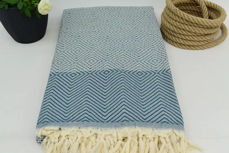 Housewarming Gift, Decorative Bedspread, Bridesmaid Gifts, 92x80 Cotton Diamond Towel, Merry Christmas Gifts, Bachelorette Party Favors - 5