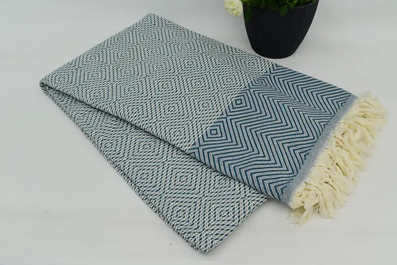 Housewarming Gift, Decorative Bedspread, Bridesmaid Gifts, 92x80 Cotton Diamond Towel, Merry Christmas Gifts, Bachelorette Party Favors - 2
