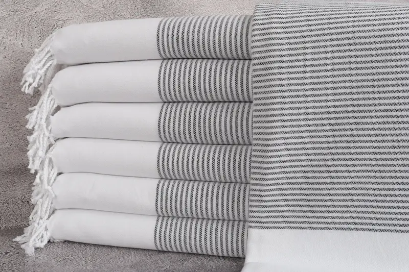 Türkisches Handtuch weiß gestreift Pestemal, 36x71 Zoll, Badetuch