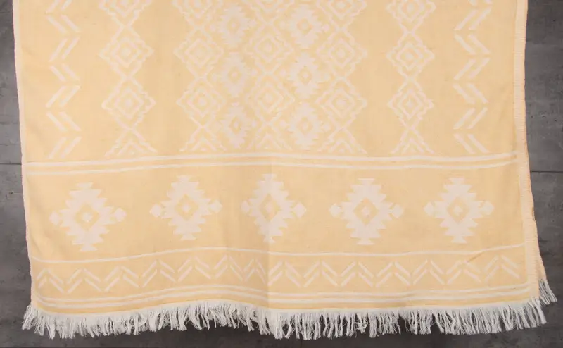 Personalized Monogrammed Mustard Beach Towel, Beige, 40x71 Inches