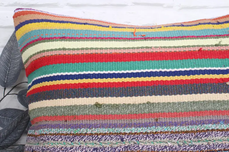 Pillow Cover, Vintage Cushion, Vintage Pillow, Vintage Kilim Throw Pillow, Living Room Throw Cushion, Kilim Pillow, 24x24 Green Pillow Sham - 2