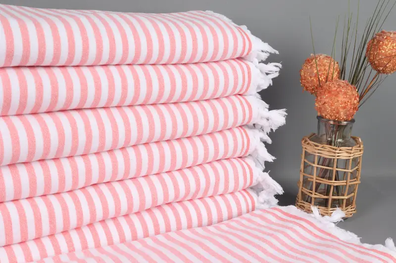 Personalized Bridesmaid Gift Terry Towel, Orange Stripes, Organic Cotton, 36x71 Inches