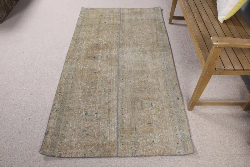 Alfombra de cuadros marrón y azul, 3,3x6,3 ft Chic Decor