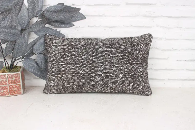 Kilim Pillow, Pastel Pillow Sham, Gift Pillow, Cushion Case, 12x20 Brown Cushion, Pattern Throw Cushion, Boho Pillow, Decorative Pillow Sham - 1