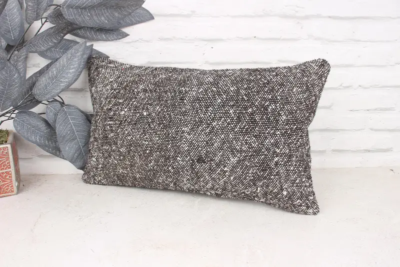 Kilim Pillow, Pastel Pillow Sham, Gift Pillow, Cushion Case, 12x20 Brown Cushion, Pattern Throw Cushion, Boho Pillow, Decorative Pillow Sham - 4