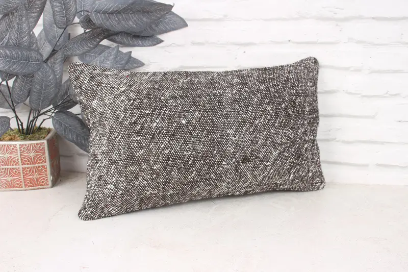 Kilim Pillow, Pastel Pillow Sham, Gift Pillow, Cushion Case, 12x20 Brown Cushion, Pattern Throw Cushion, Boho Pillow, Decorative Pillow Sham - 3