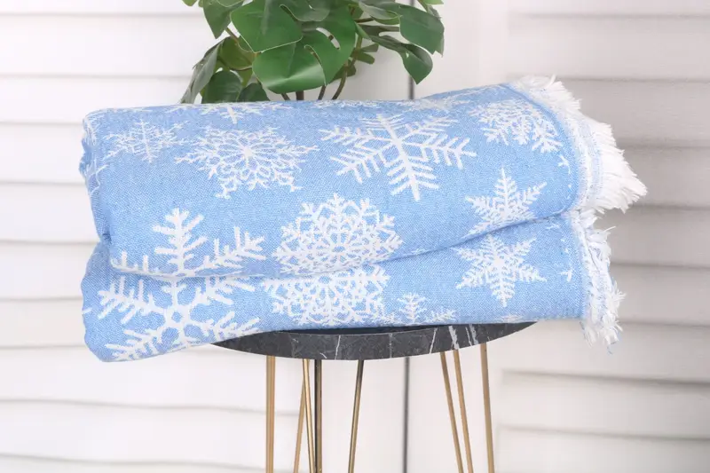 Luxury towel, 80x40 Cotton Snow Design Towel, Valentines Day Gift For Her, Bridal Shower Favor, Spa Towel, Turkish bath towel, Quick-Dry Beach Towel - 4