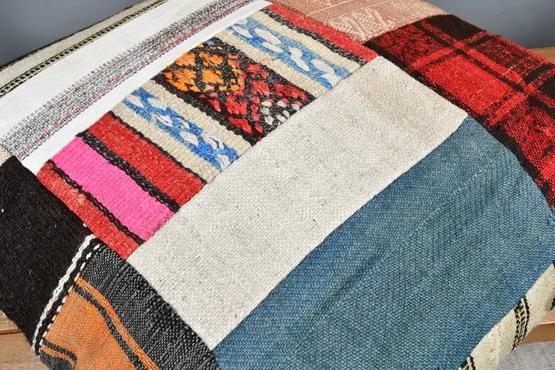 Kilim Cushion Sham, 28x28 Blue Pillow Case, Handmade Kilim Cushion, Couch Pillow, Pillow, Garden Cushion, Authentic Cushion, Turkish Kilim Pillow - 4