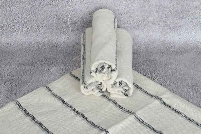 Turkish Hand Towel, Monogram Tea Towel, 40x20 Linen Striped Towel, Small Bath Towels, Bachelorette Party Decorations, Personalized Kitchen Towel - 7