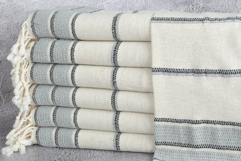 Turkish Hand Towel, Monogram Tea Towel, 40x20 Linen Striped Towel, Small Bath Towels, Bachelorette Party Decorations, Personalized Kitchen Towel - 1