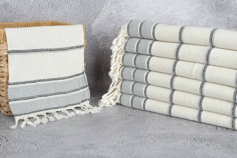 Turkish Hand Towel, Monogram Tea Towel, 40x20 Linen Striped Towel, Small Bath Towels, Bachelorette Party Decorations, Personalized Kitchen Towel - 3