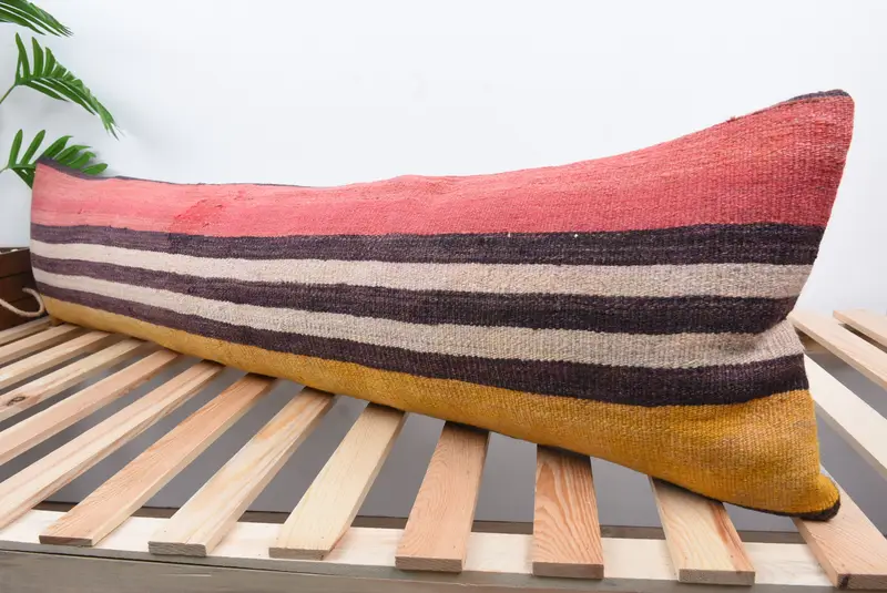 Seat Cushion Cover, Car Pillow Case, Cushion Case, 12x48 Red Pillow Sham, Antique Pillows, Outdoor Bolster Pillow Sham, Kilim Pillow, Vintage Pillow - 5