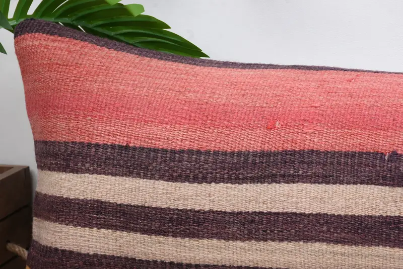Seat Cushion Cover, Car Pillow Case, Cushion Case, 12x48 Red Pillow Sham, Antique Pillows, Outdoor Bolster Pillow Sham, Kilim Pillow, Vintage Pillow - 2