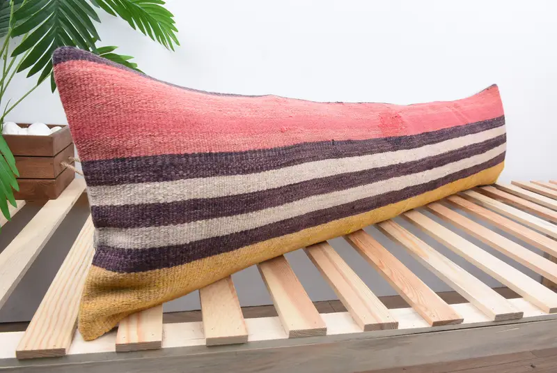 Seat Cushion Cover, Car Pillow Case, Cushion Case, 12x48 Red Pillow Sham, Antique Pillows, Outdoor Bolster Pillow Sham, Kilim Pillow, Vintage Pillow - 4