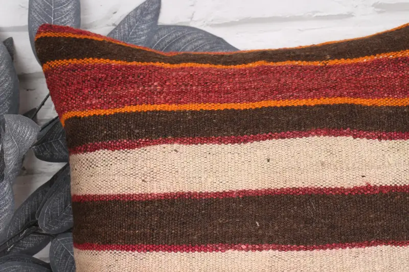 Christmas Pillow, Pillow for Couch, Pillow Sham, Turkish Pillow, 18x18 Red Pillow Cover, Turkish Kilim Pillow, Boho Throw Cushion Cover - 2