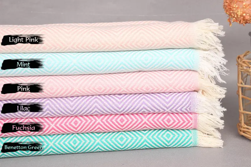 Monogram Dish Towel, 28x20 Cotton Diamond Towel, Personalized Kitchen Towel, Custom Hand Towel, Wedding Hand Made Gift, Turkish Towel Hand Towel - 2