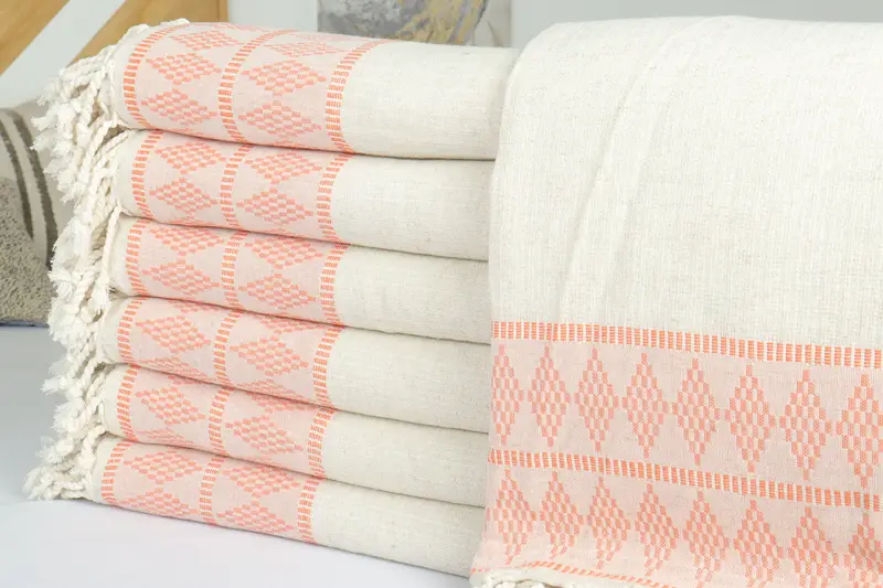 Custom Gifts, Beach Wedding Favor, Aesthetic Blanket, Housewarming Gift, Personalized Gifts, 100x88 Linen Kilim Design Towel, Turkish Blanket - 2