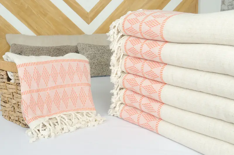 Custom Gifts, Beach Wedding Favor, Aesthetic Blanket, Housewarming Gift, Personalized Gifts, 100x88 Linen Kilim Design Towel, Turkish Blanket - 4