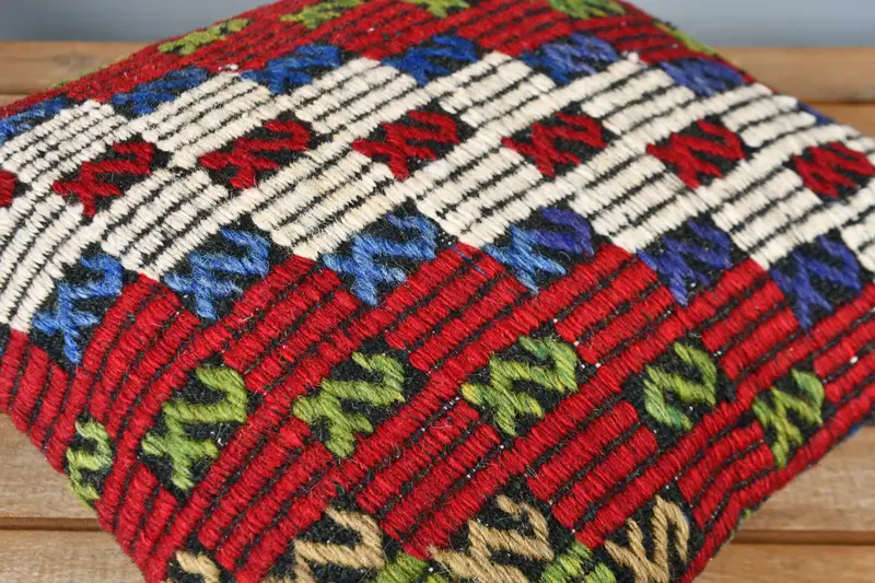 Antique Pillows, 16x16 Red Pillow Sham, Vintage Pillow, Pillow for Sofa, Accent Pillow Case, Bed Pillow, Decorative Bolster Pillow Sham, Pillow Sham - 4