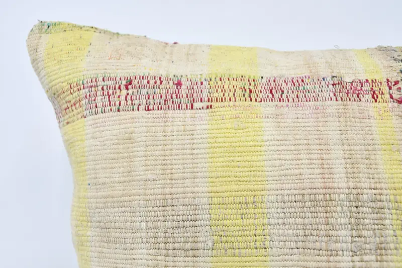 Kilim Cushion Sham, Cushion, Retro Throw Cushion Case, Meditation Cushion, Turkish Pillow, 20x28 Yellow Pillow, Boho Pillow - 2