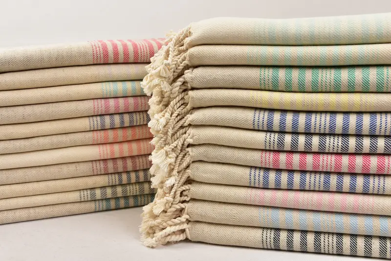 Summer Towel, Yoga Towel, Best Beach Towel, Eco-Friendly Turkish Towel, Travel towel, Beach Towel Bulk, 80x40 Linen Striped Towel, Personalised Gift - 1