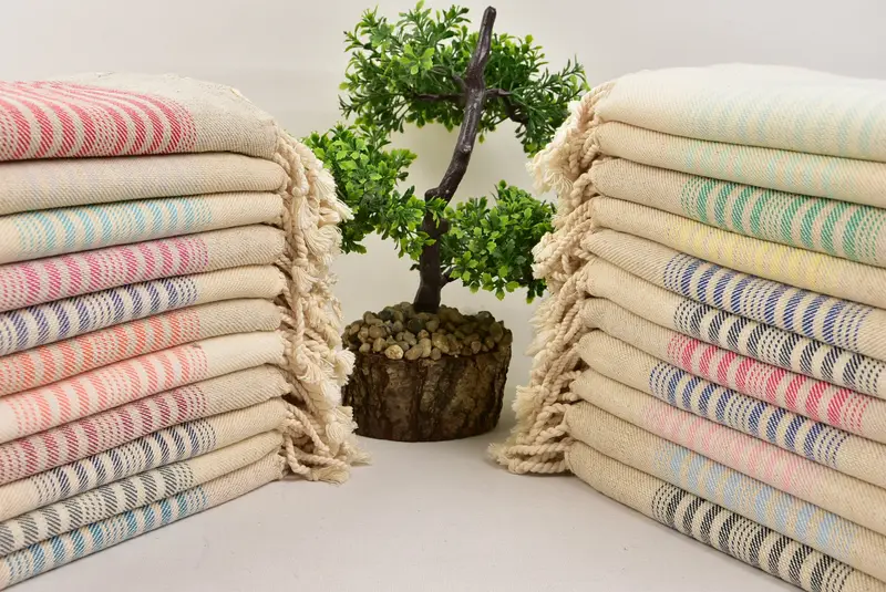 Summer Towel, Yoga Towel, Best Beach Towel, Eco-Friendly Turkish Towel, Travel towel, Beach Towel Bulk, 80x40 Linen Striped Towel, Personalised Gift - 3
