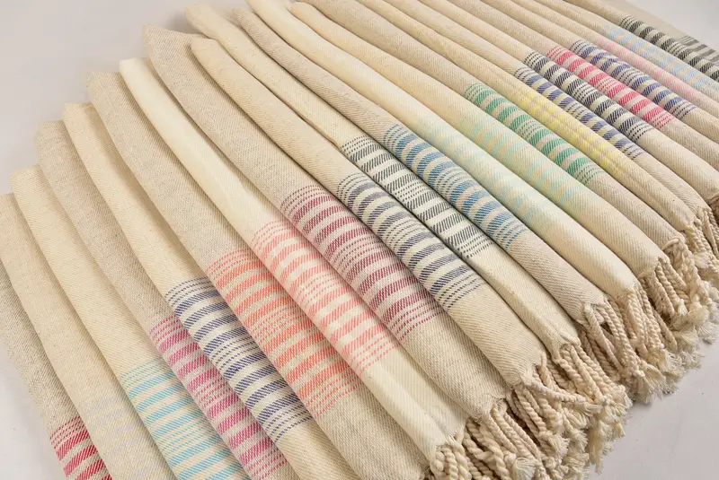 Summer Towel, Yoga Towel, Best Beach Towel, Eco-Friendly Turkish Towel, Travel towel, Beach Towel Bulk, 80x40 Linen Striped Towel, Personalised Gift - 6