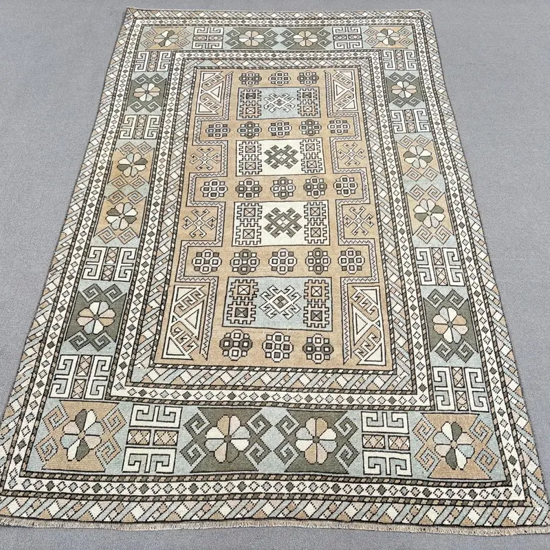 Brown, Green Polka Dot Rug, 0.4x6.9 ft Chic Decor