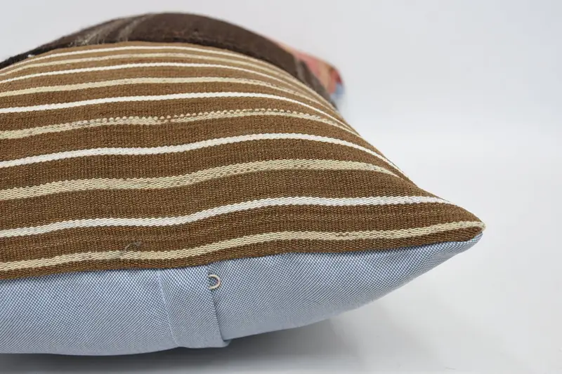 Cushion Cover, Vintage Pillow, Oriental Pillow Sham, Boho Pillow Sham Cover, 16x24 Brown Cushion, Garden Pillow Sham, Kilim Cushion Sham - 5