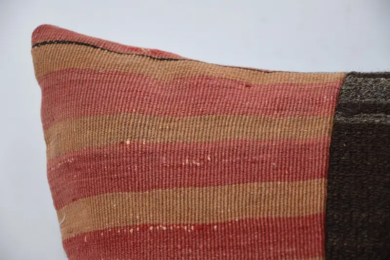 Cushion Cover, Vintage Pillow, Oriental Pillow Sham, Boho Pillow Sham Cover, 16x24 Brown Cushion, Garden Pillow Sham, Kilim Cushion Sham - 2