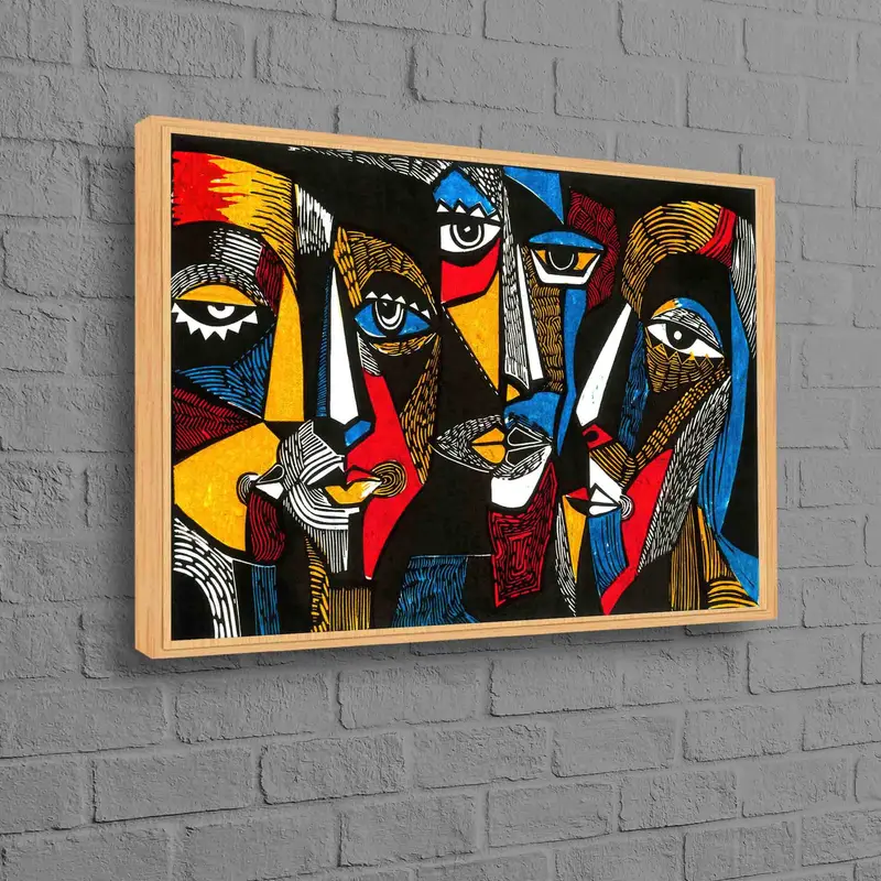 Lienzo de retrato abstracto contemporáneo - Arte facial surrealista de moda