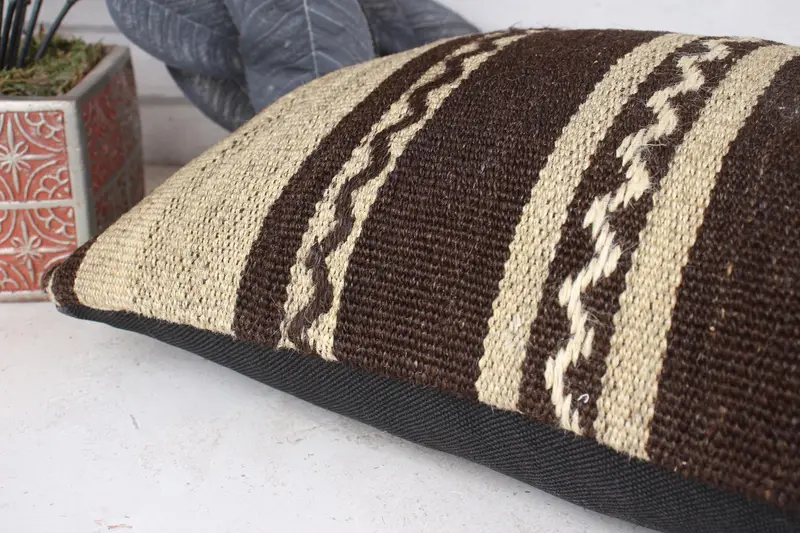 Bench Cushion, Bohemian Cushion Cushion Cover, Home Decor Pillow, Handmade Kilim Cushion, 12x20 Beige Pillow Case, Cushion Cover, Boho Pillow - 6