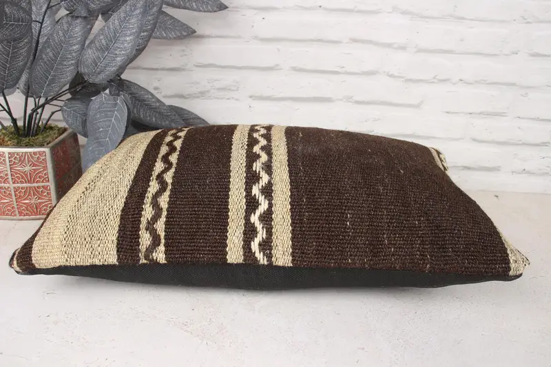 Bench Cushion, Bohemian Cushion Cushion Cover, Home Decor Pillow, Handmade Kilim Cushion, 12x20 Beige Pillow Case, Cushion Cover, Boho Pillow - 5