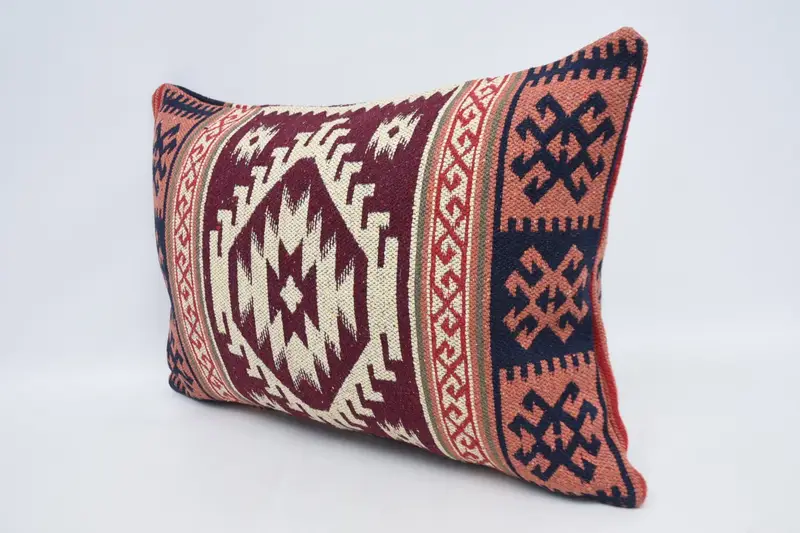 Designer Throw Pillow Case, 20x28 Red Pillow, Vintage Kilim Throw Pillow, Car Cushion, Muted Cushion Cover, Pillow Case, Gift Pillow, Turkish Pillow - 4