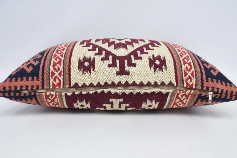 Designer Throw Pillow Case, 20x28 Red Pillow, Vintage Kilim Throw Pillow, Car Cushion, Muted Cushion Cover, Pillow Case, Gift Pillow, Turkish Pillow - 6