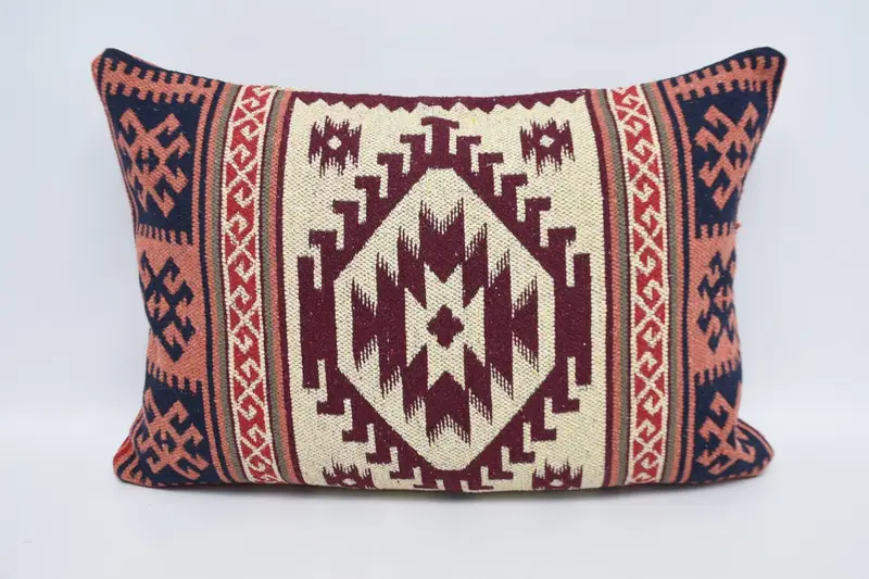 Designer Throw Pillow Case, 20x28 Red Pillow, Vintage Kilim Throw Pillow, Car Cushion, Muted Cushion Cover, Pillow Case, Gift Pillow, Turkish Pillow - 5