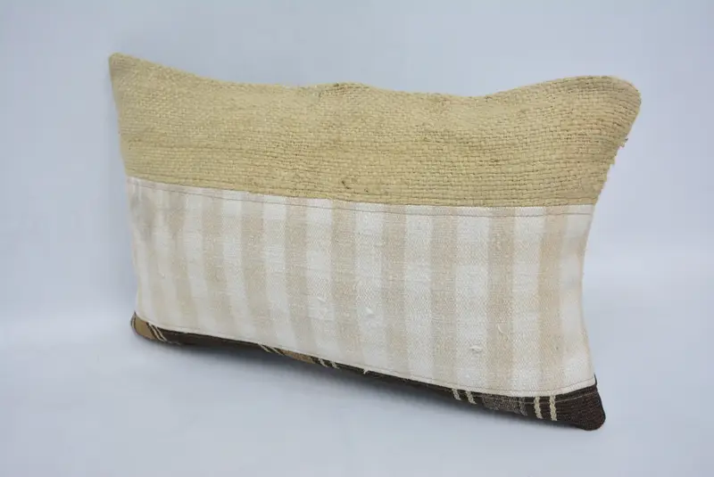 Kilim Cushion Sham, Ethnic Pillow Cover Pillow Sham, 12x20 Beige Cushion Cover, Boho Pillow Sham Cover, Antique Pillows, Cushion Cover - 4