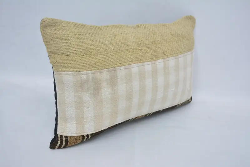 Kilim Cushion Sham, Ethnic Pillow Cover Pillow Sham, 12x20 Beige Cushion Cover, Boho Pillow Sham Cover, Antique Pillows, Cushion Cover - 3