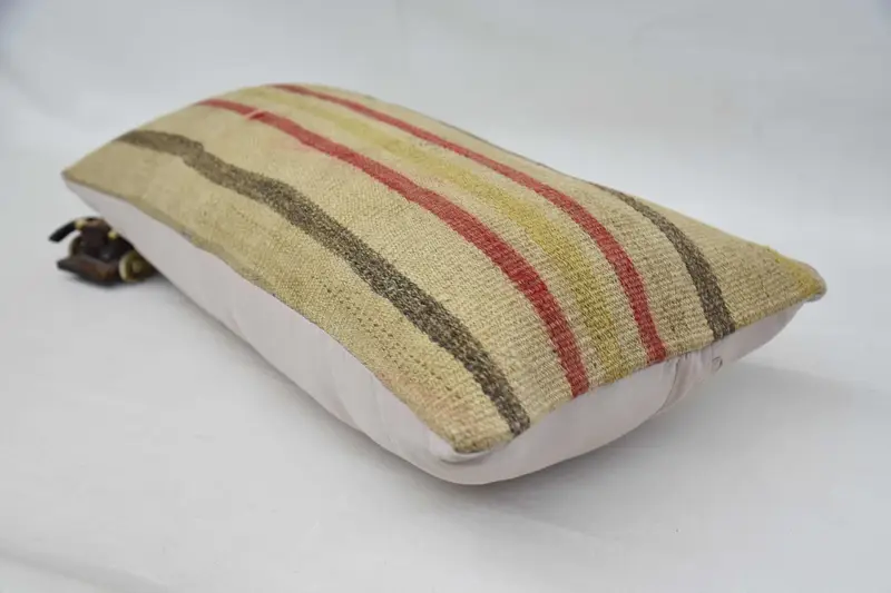 Antique Pillows, 12x24 Beige Pillow Cover, Kilim Cushion Sham, Kilim Rug Pillow Sham, Vintage Pillow, Pillow Cover, Yoga Pillow Case - 6